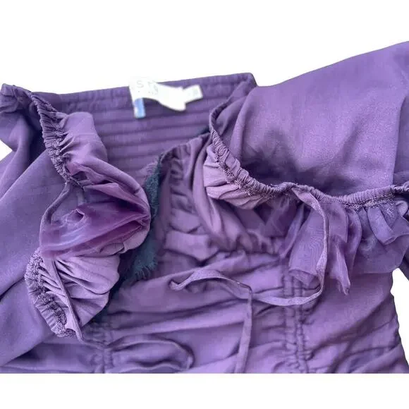 ASTR The Label Mardi Long Sleeve Ruched Mini Dress in Eggplant Purple - Small - Picture 7 of 15